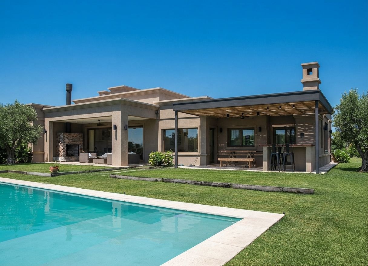 Vivienda con piscina en Barrio Santa Bárbara, Benavidez, construida por NEST